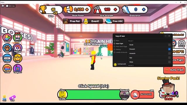 Roblox Tug Of War Simulator Script (Fast UGC, AutoHatch Eggs, AutoFight NPC, AutoRebirth) смотреть онлайн