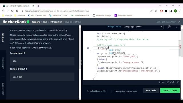 HackerRank Java - 10 ( Int to String) смотреть онлайн