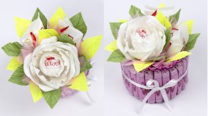 Мини ТОРТ ИЗ КОНФЕТ. Подарки и поделки на 8 марта своими руками