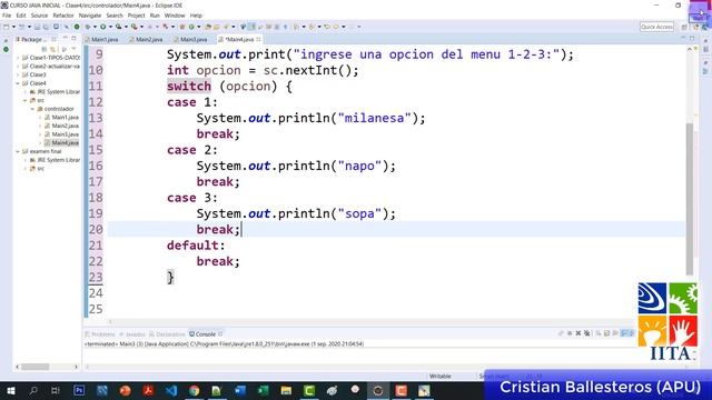 Estructura switch con tipo numerico char y string en JAVA смотреть онлайн