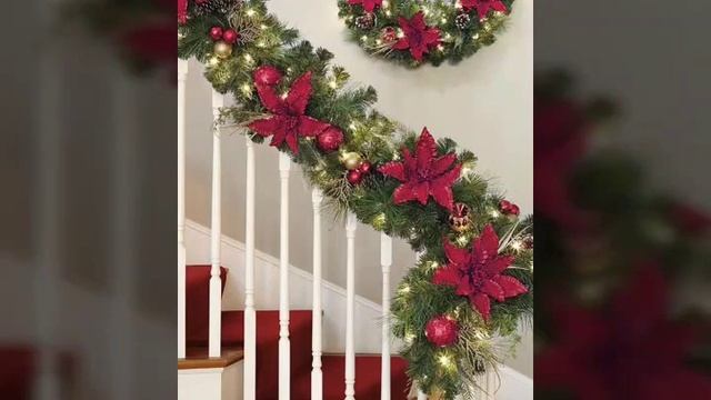 Christmas Staircase Garland - How To Decorate A Staircase For Christmas - Christmas Decorating смотреть онлайн