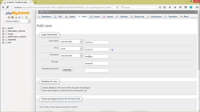 set username password in phpmyadmin for wamp server смотреть онлайн
