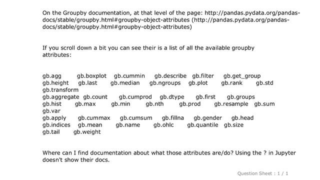 Pandas : Python, Pandas: GroupBy attributes documentation смотреть онлайн