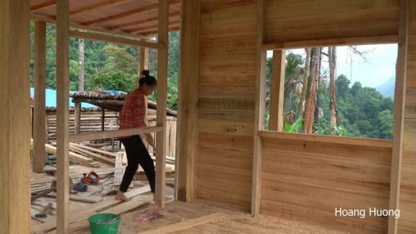 Building a Wooden House (CABIN), close the house's wall paneling | Hoang Huong
