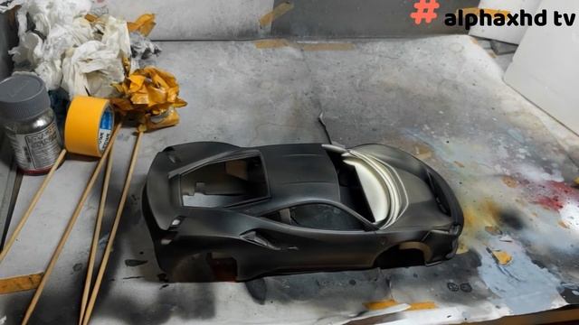 Alpha model: 1/24 Ferrari 488 pista-2 Body fake group & primer spray #hobbydesign# смотреть онлайн