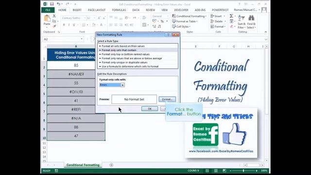 Excel How to Apply Conditional Formatting (Hiding Error Values) смотреть онлайн