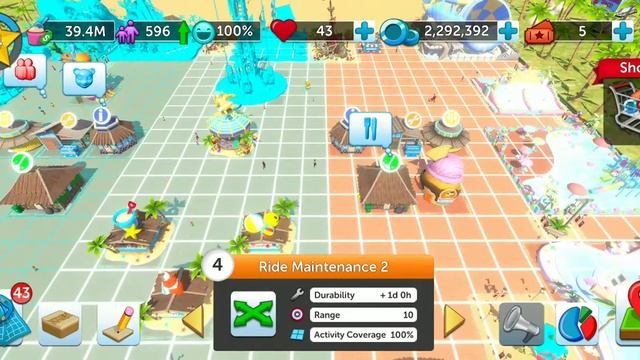 Rollercoaster Tycoon Touch Waterpark 100% happiness смотреть онлайн