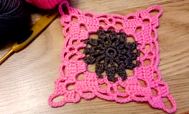 Квадратный МОТИВ крючком. Мастер-класс со схемой смотреть онлайн