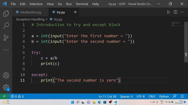 V29 - try and except block in Python смотреть онлайн