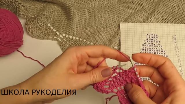 КАК СВЯЗАТЬ БАКТУС,ШАЛЬ ИЛИ ПЛАТОК УЗОРОМ ЛИСТЬЯ.ДОБАВЛЕНИЕ И УБАВЛЕНИЕ ПЕТЕЛЬ. смотреть онлайн