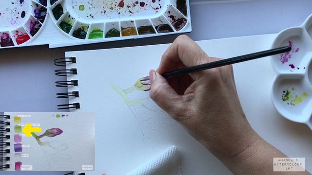 Freesia Mini Tutorial watercolour смотреть онлайн
