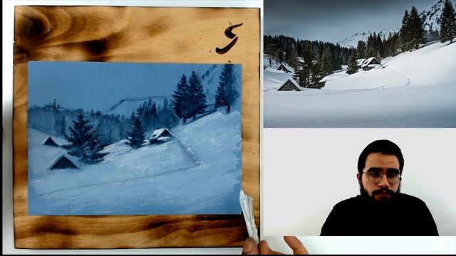 Мастер-класс по графике «Зимние сумерки» | Как нарисовать сумерки смотреть онлайн