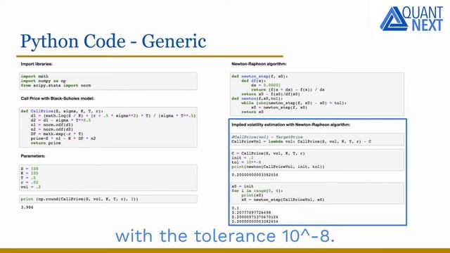 Implied Volatility Calculation with Newton-Raphson Algorithm смотреть онлайн