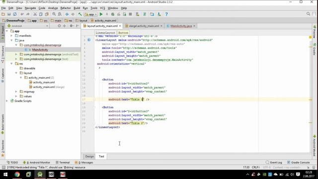 Android (Java) Ders Serisi 2.Ders | Buton Kullanımı ve Ekrana Mesaj Yazdırma смотреть онлайн