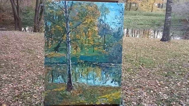 Финальное видео с законченной картиной маслом на холсте В усадьбе Измайлово. Художник Смотрин Андре смотреть онлайн