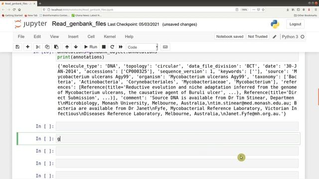 BioPython Tutorial for Bioinformatics - How I read Genbank Files смотреть онлайн