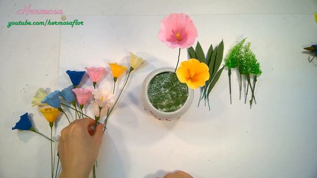 Flores De Papel Crepe Faciles De Hacer (muy Facil) - Easy Paper Flower Making At Home
