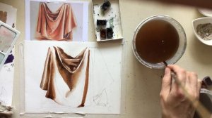 Рисуем драпировку акварелью