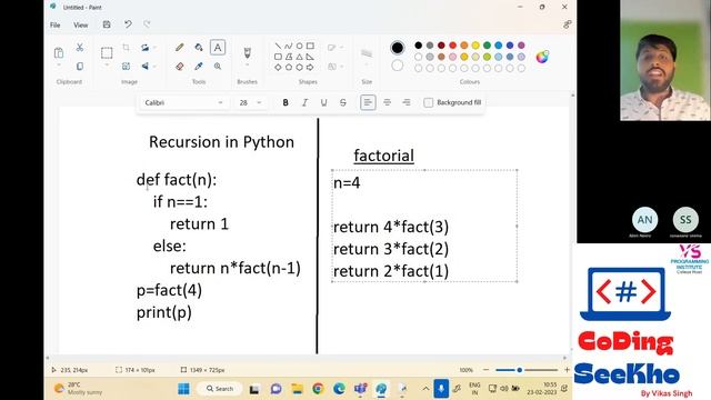 Recursion In Python (Function Calling Itself) Full Explanation In Hindi By Prof Vikas Singh смотреть онлайн