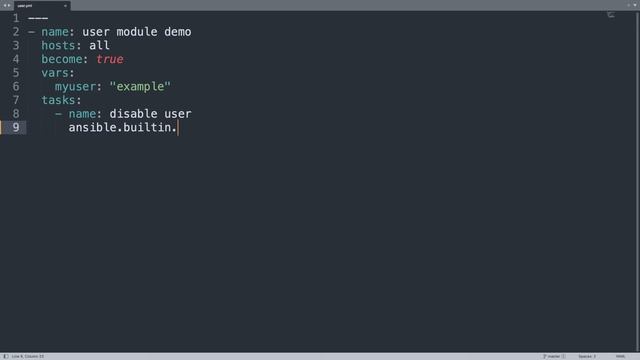 Disable user account - Ansible module user смотреть онлайн