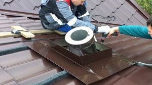 Монтаж дымохода через крышу