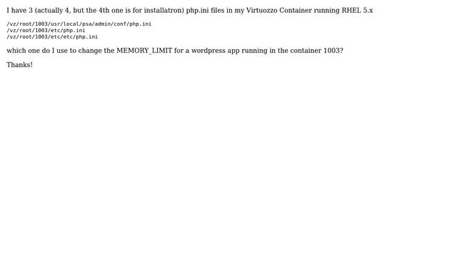 DevOps & SysAdmins: In plesk 9.3.0, which php.ini is in use? смотреть онлайн