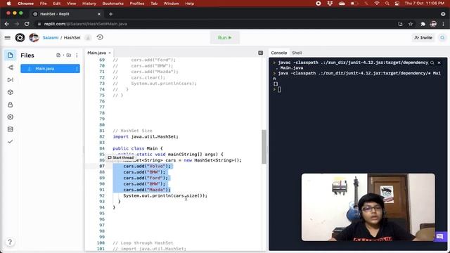 Java HashSet смотреть онлайн