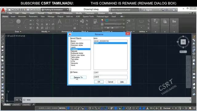 186 (FORMAT TOOL) RENAME COMMAND IN AUTOCAD. HOW TO RENAME BLOCKS, LINE TYPES etc.., смотреть онлайн