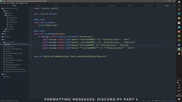 Discord.py - Part Four: Formatting Messages смотреть онлайн