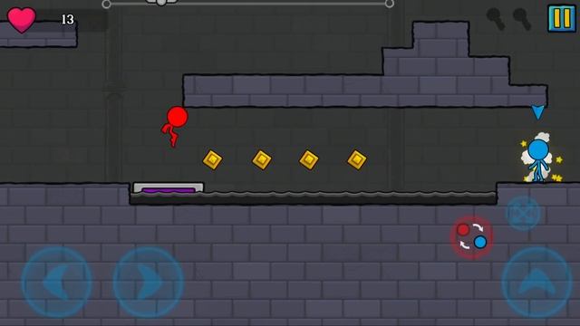 Приключения ОГОНЬ и ВОДА в храме МАГА #9. Мультик ИГРА Fire & Water Stickman Animation Parkour смотреть онлайн