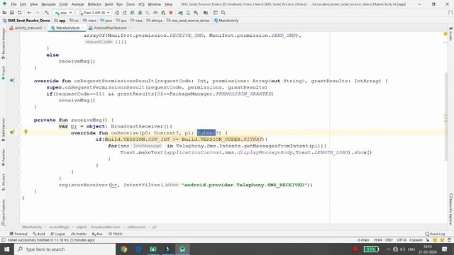 Receive and Send SMS in Android Kotlin смотреть онлайн