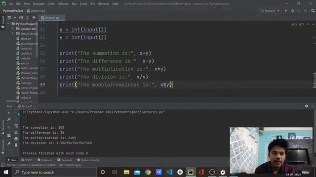 Python Lecture 2| Introduction to Data-types, Operators, Calci| Prakhar's Code Lab смотреть онлайн