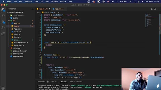 ?REACTJS PIZZA CALCULATOR APP WITH HOOKS || REACTJS PROJECT || USEREDUCER HOOK || REACTJS TUTORIAL смотреть онлайн