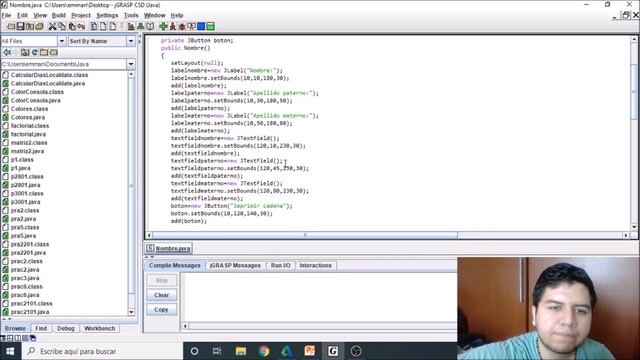 Java JFrame,JTextField,JButton,JLabel y JOptionPane смотреть онлайн