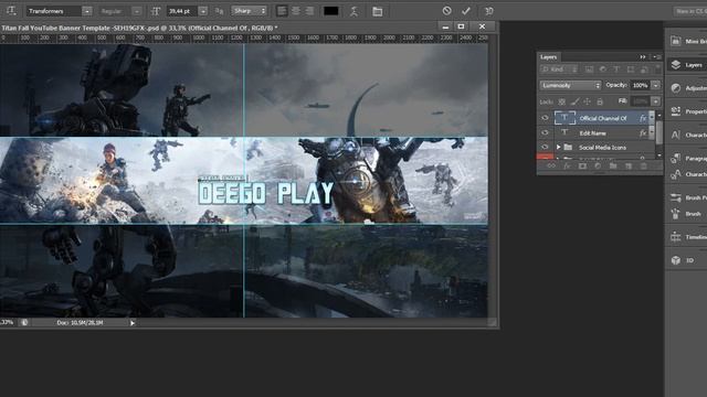Как зделать шапку для канала ютуб очень легко ! Через фотошоп смотреть онлайн