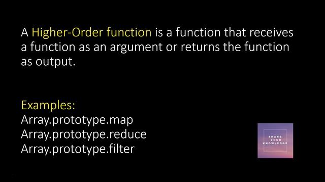 Higher Order Function in Javascript? смотреть онлайн