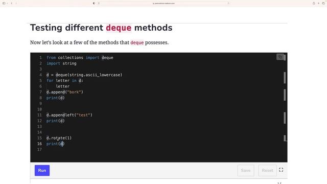 Deque in Python #python смотреть онлайн