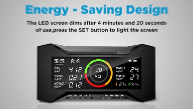 Carefor CF-20 Air Quality Monitor for PM2.5 TVOC HCHO CO2 AQI смотреть онлайн
