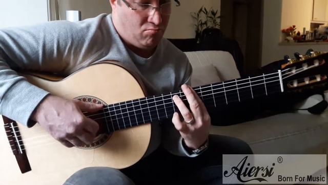 Aiersi Brand Handmade Vintage Spanish Flamenco Guitar SC095F смотреть онлайн
