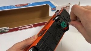 Инерционный троллейбус Play Smart 1:43 «ЛиАЗ-5292» 28 см. 9690-B Маршрут / Оранжевый