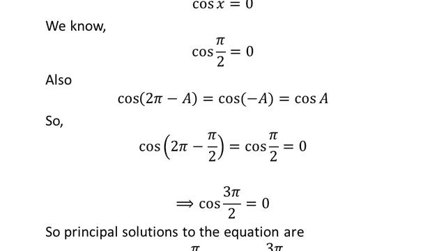 Solve cos x = 0 смотреть онлайн
