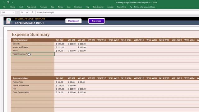 Bi-Weekly Budget in Excel | Two-Week Budget Excel Template смотреть онлайн