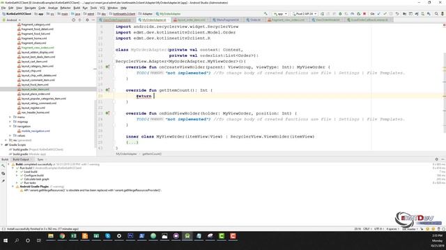 Kotlin Android Tutorial - New Eat It part 29 View Orders Placed смотреть онлайн