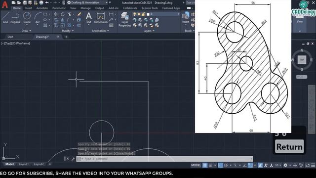 EX. #17 #2D EXERCISE IN AUTOCAD 2021