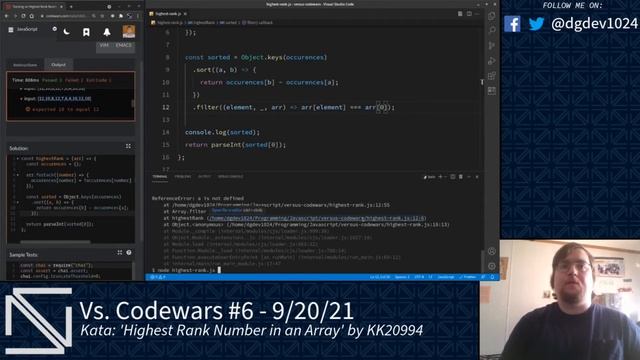 Vs. Codewars #6 - Array Helpers, Highest Rank Number in an Array, The Vowel Code, Hungry Sequence смотреть онлайн