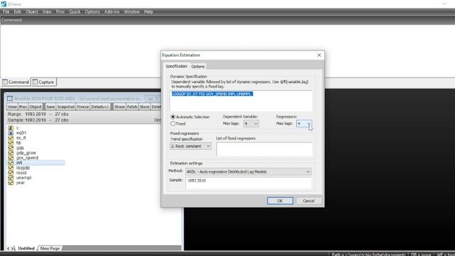 How to run ARDL, bound cointegression test and error correction form in Eviews смотреть онлайн