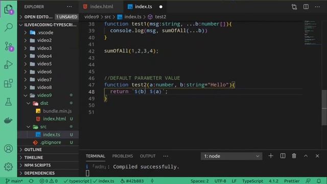TypeScript Tutorial for Beginners in Hindi 2020 #9 | Function Type, Declaration & Invocation смотреть онлайн