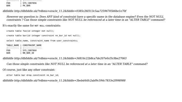 Databases: Does any kind of constraint in a database have a unique constraint name? (2 Solutions!!) смотреть онлайн