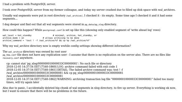 Databases: postgresql configuring wal_archive directory смотреть онлайн