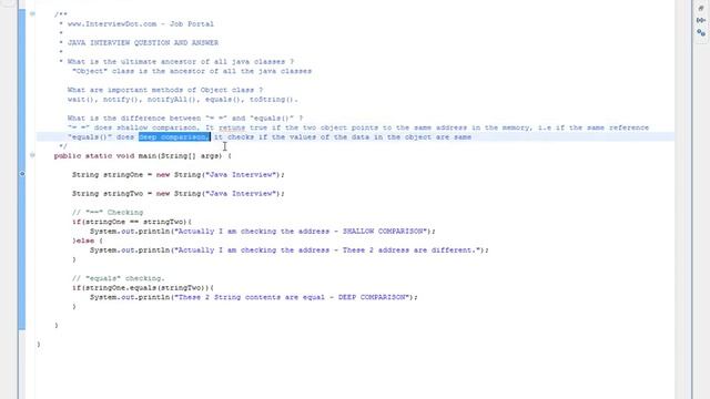 Difference Between == And equals Java смотреть онлайн